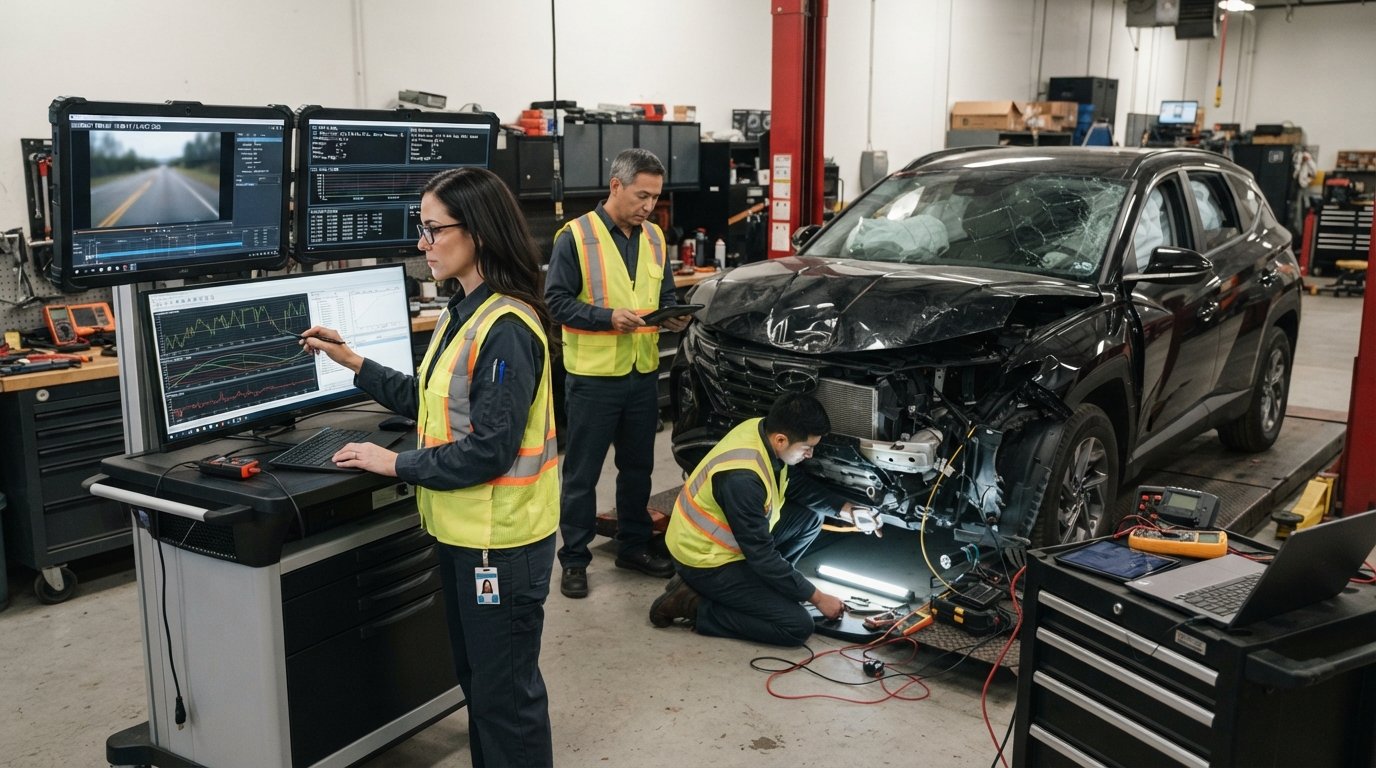Evidencia digital investigada después de un accidente con tecnología ADAS